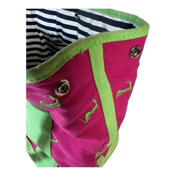 Cape Cod green and pink durable tote bag from Cuffy's Hot Pink Green Souvenir - Picture 6 of 9